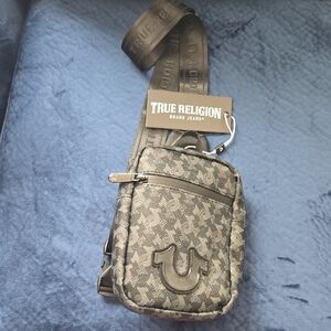 True Religion Black and Gray Men's Belt Bag
